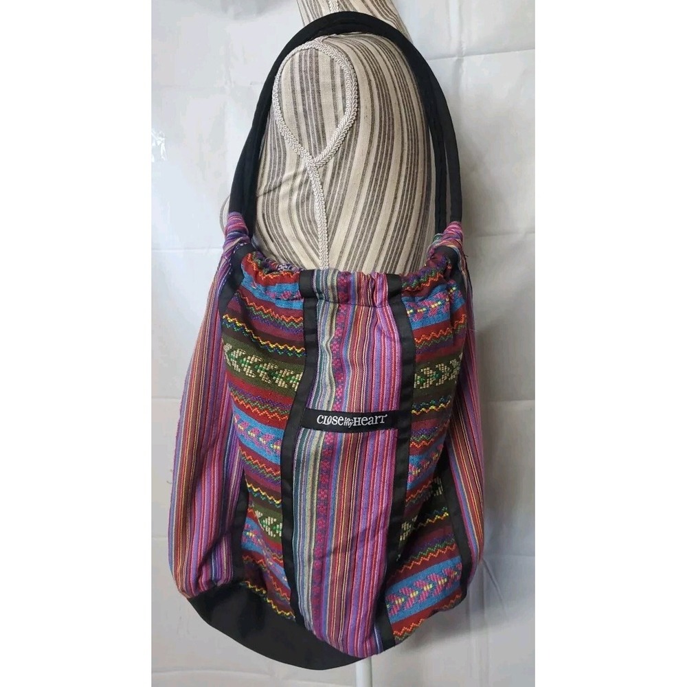 Close To My Heart Cotton Colorful Mexican Woven Embroid Tote NEW‎